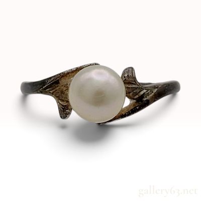 Mikimoto Sterling Silver and 5.9mm Pearl Bypass Ring