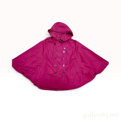 Burberry London Magenta Hooded Rain Cape 38