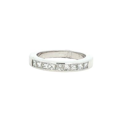 14K White Gold 0.45ctw Princess Diamond Anniversary Band Ring