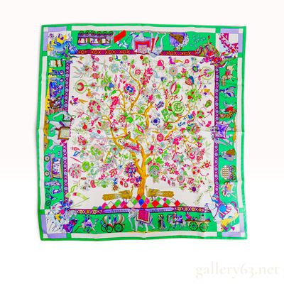 Hermes Fantaisies Indiennes (Indian Fantasies) Silk Carre 90