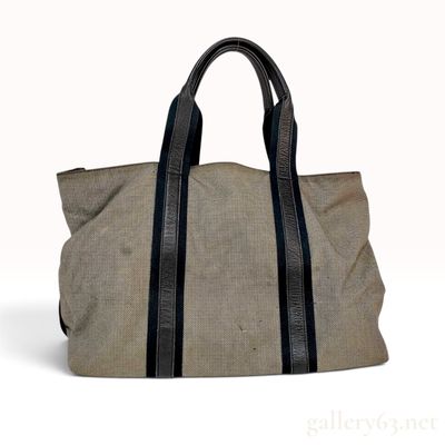 Bottega Veneta Canvas and Leather Cabas Tote Bag
