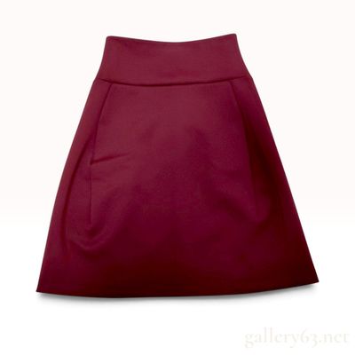Jil Sander Burgundy Paneled Polyester Blend A-Line Mini Skirt Size 34