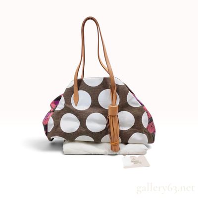 Vivienne Westwood Mixed Print Canvas Tote Bag with Tassel and Dust Bag