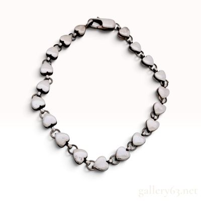 Tiffany and Co Sterling Silver Heart Link Bracelet
