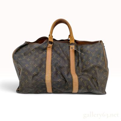 Vintage Louis Vuitton Monogram Keepall 50 Brown Canvas Duffle Bag