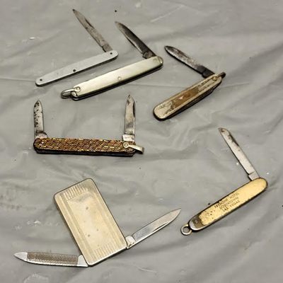 lot of 6 vintage pen knives pocket imperial too!