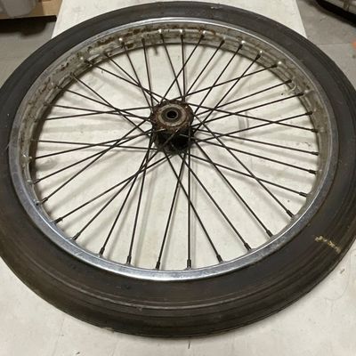 Spoked Spool Hub Motorcycle Front Wheel with Avon Speedmaster MKII Tire