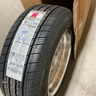 Frankenstein Trikes Polished 15 Inch Wheel with Uniroyal Tiger Paw Touring A/S Tire 215/60R15