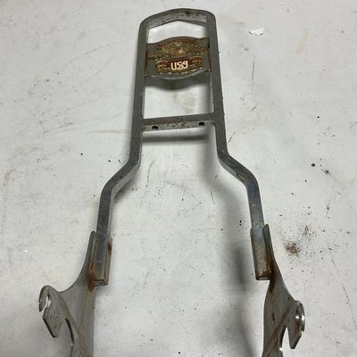 Harley-Davidson Chrome Motorcycle Sissy Bar Upright with Integrated Side Plates