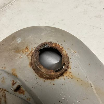 A Pair of Steel Split Motorcycle Fuel Tanks