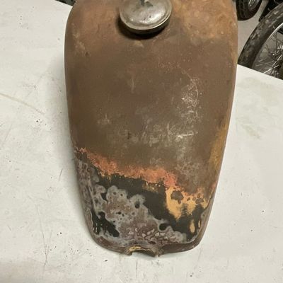 Vintage Motorcycle Peanut Style Fuel Tank with Gas Cap and Petcock
