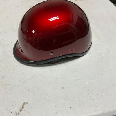 Large Metallic Red Flake Motorcycle Half Shell Helmet
