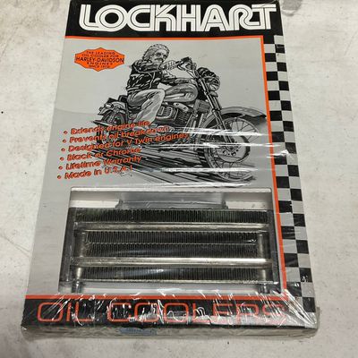 Lockhart Model 500 Chrome Horizontal Mount Oil Cooler for Harley-Davidson V-Twin Engines