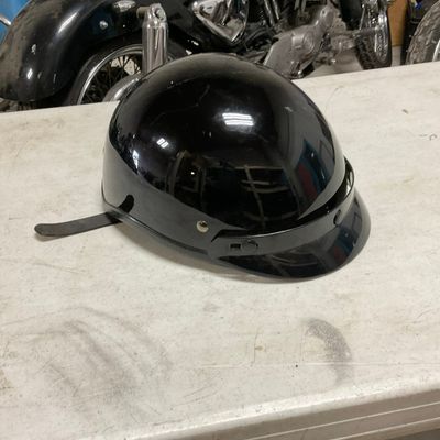 Vega Gloss Black Motorcycle Half-Helmet Size Small