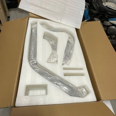A Set of Vance & Hines Chrome Motorcycle Exhaust Headers and Heat Shields for Harley-Davidson Sportster