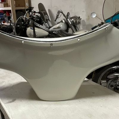 White Motorcycle Batwing Fairing Assembly with Inner Dash Panel