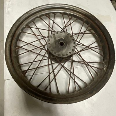 Vintage 40-Spoke Wire Motorcycle Rear Wheel Rim and Hub