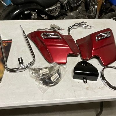 Assortment of Harley-Davidson Touring Motorcycle Accessories and Trim Pieces