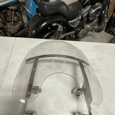 Quick Release Transparent Motorcycle Windshield with Chrome Mounting Brackets