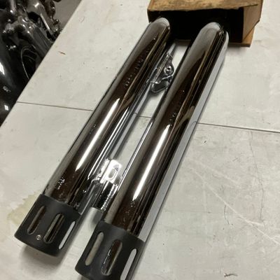 A Pair of Screamin Eagle Harley-Davidson Dyna Fat Bob Slip-On Mufflers