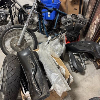 Project Bike Assortment Including Evolution V-Twin Engine and Softail Style Frame