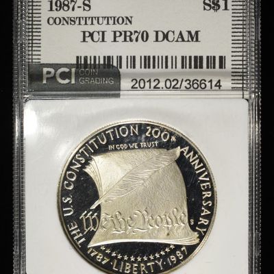 1987-S $1 COMMEM PCI PERFECT GEM PROOF DCAM