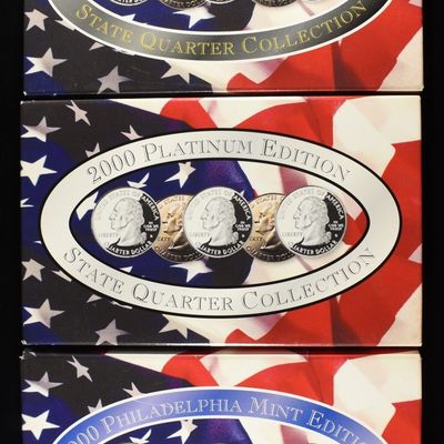 2000-D & P GOLD & PLATINUM PLATED STATE QUARTERS