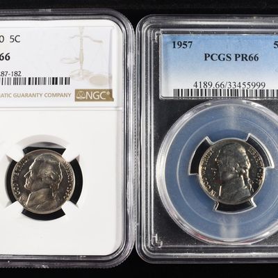 (2) GRADED JEFFERSON NICKELS