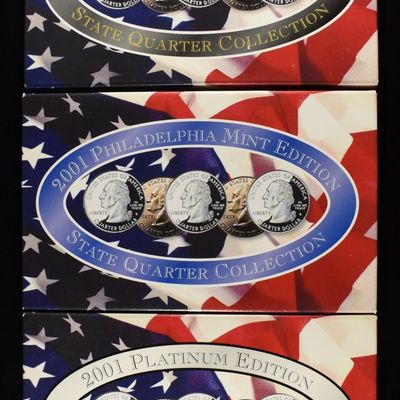 2001-D & P GOLD & PLATINUM PLATED STATE QUARTERS