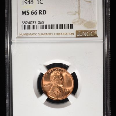 1948 WHEAT CENT NGC MS66 RD