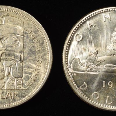 (2) 80% SILVER $1 CANADIAN COINS