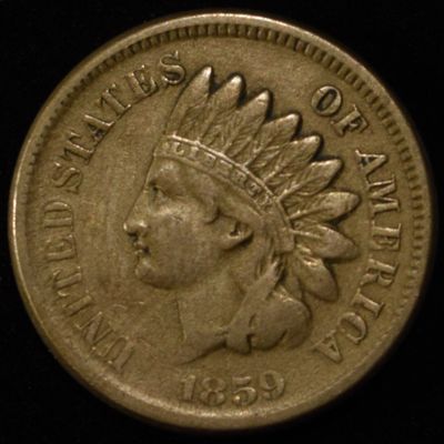 1859 INDIAN HEAD CENT XF