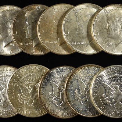 (10) 90% SILVER KENNEDY HALF DOLLARS