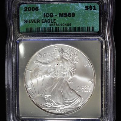 2006 AMERICAN SILVER EAGLE ICG MS69