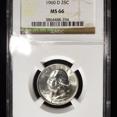 1960-D WASHINGTON QUARTER NGC MS66