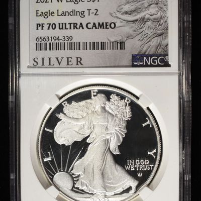 2021-W T-2 PROOF SILVER EAGLE NGC PF70 ULTRA CAMEO