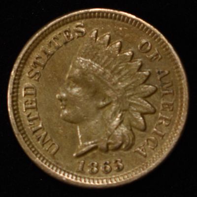 1863 INDIAN HEAD CENT AU
