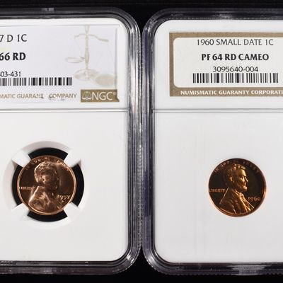 (2) GRADED LINCOLN CENTS