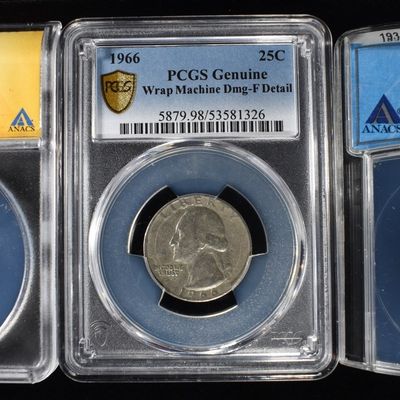 (3) GRADED WASHINGTON QUARTERS