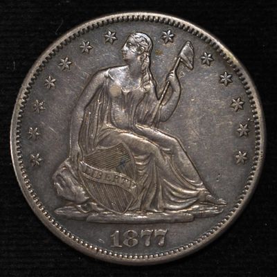 1877-S SEATED LIBERTY HALF DOLLAR AU