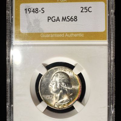 1948-S WAHSINGTON QUARTER PGA SUPERB GEM BU