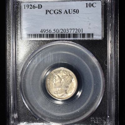 1926-D MERCURY DIME PCGS AU50