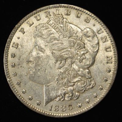 1886-O MORGAN DOLLAR AU