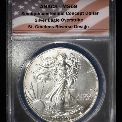 "1776-2026" CONCEPT DOLLAR 1 OZ .999 ANACS MS69