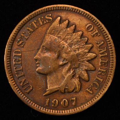 1907 INDIAN HEAD CENT BU RB