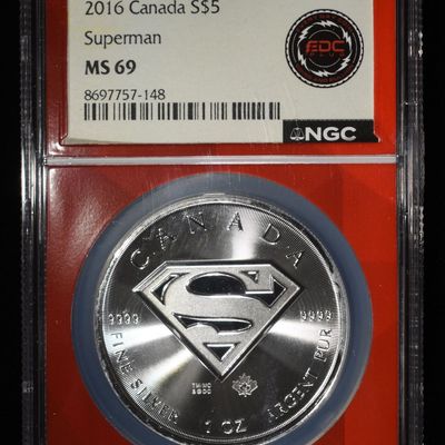 2016 1 OZ SILVER CANADA SUPERMAN NGC MS-69