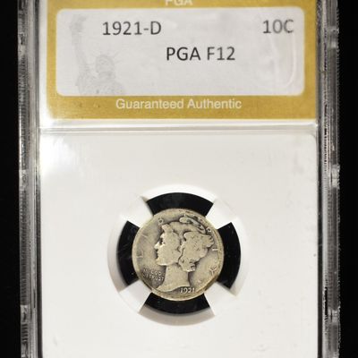 1921-D MERCURY DIME PGA FINE