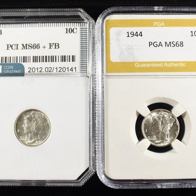 (2) GRADED MERCUY DIMES