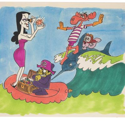 A Rocky and Bullwinkle Limited Edition Cel #15 Original Color Guide.