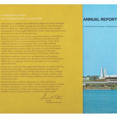 A 1971 Walt Disney Productions Annual Report.